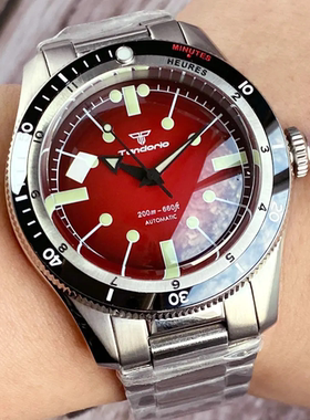 NH35 PT5000机械手表红色男士腕表商务百搭200米防水弧形蓝宝石