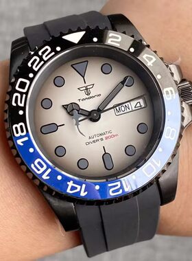 改装水鬼壳黑武士NH36自动机械表夜光蓝宝石组装配件mod手表40mm