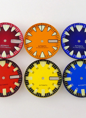 怪兽表盘29mm适合NH36双历绿夜光prospex系列手表黑边针