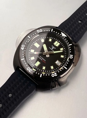 黑色鲍鱼机械手表NH35自动男生腕表绿夜光蓝宝石200米防水41mm