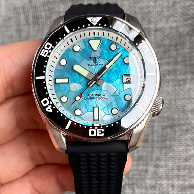 NH35贝母表盘潜水机械手表腕表男3.8SBDX001海洋大表盘Tandorio
