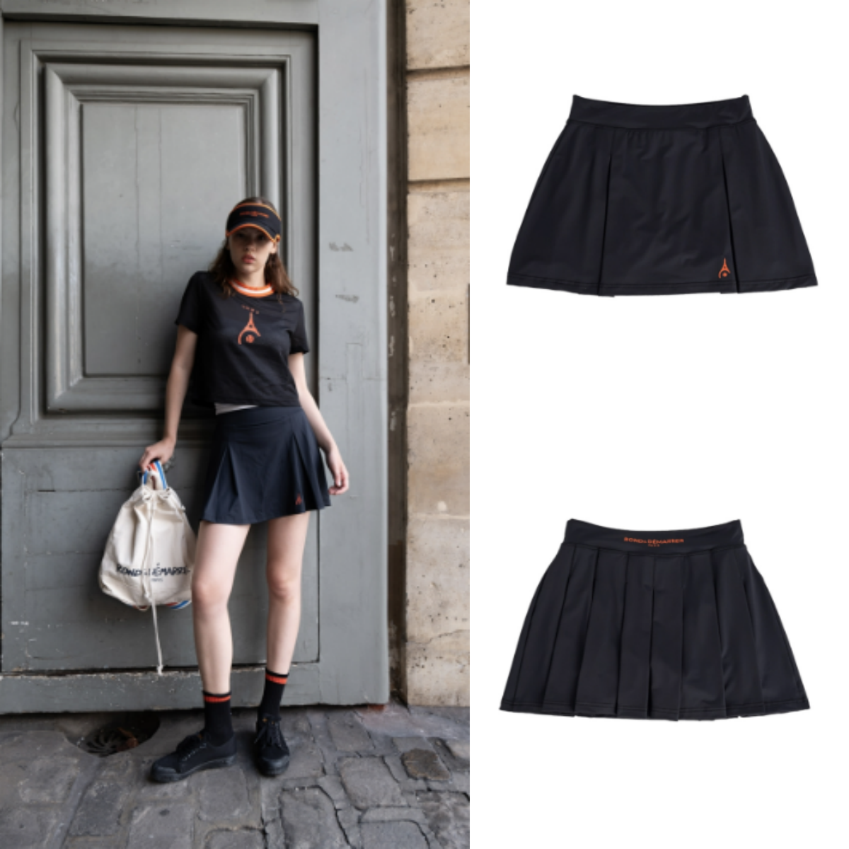 支持鉴定Rond&Demarrer女网球裙黑色短裙85