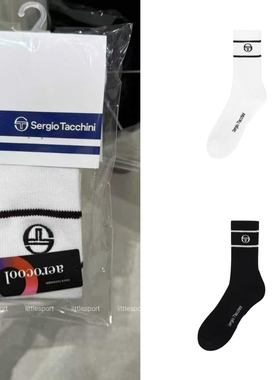 SergioTacchini男女网球袜中筒袜毛巾底速干排汗柔软15TXSO4045N