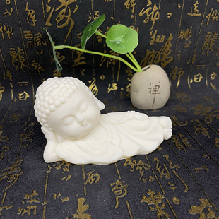 象牙果茶桌中式微景卧佛茶宠摆件禅意鱼缸博古架如来造景睡佛家居