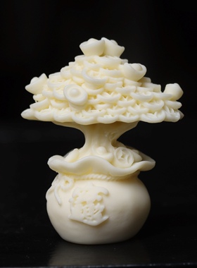 菩提果元宝聚宝盆摆件聚财开业送礼办公客厅桌面装饰迷你摆件创意
