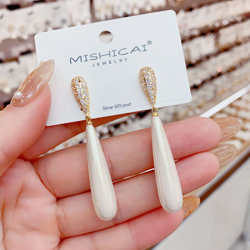 韩版气质时尚几何珍珠水滴耳环小众设计感微镶百搭耳钉网红耳饰品,饰品/流行首饰/时尚饰品新,耳环,淘宝优惠券,粉丝福利购,淘宝优惠卷