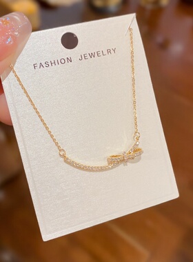 日韩百搭锆石蝴蝶结锁骨链