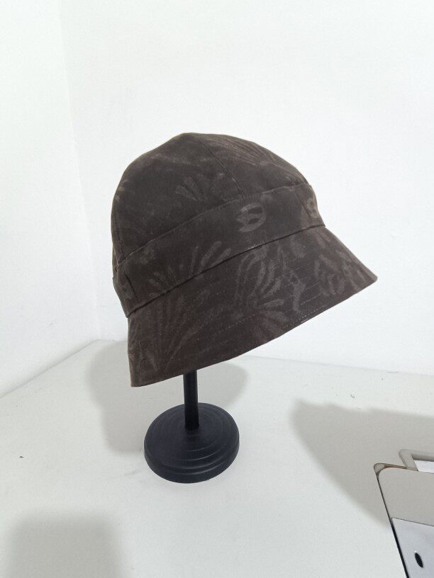 定制手工制作真丝香云纱渔夫帽盆帽防晒帽女士帽子钓鱼帽大檐帽