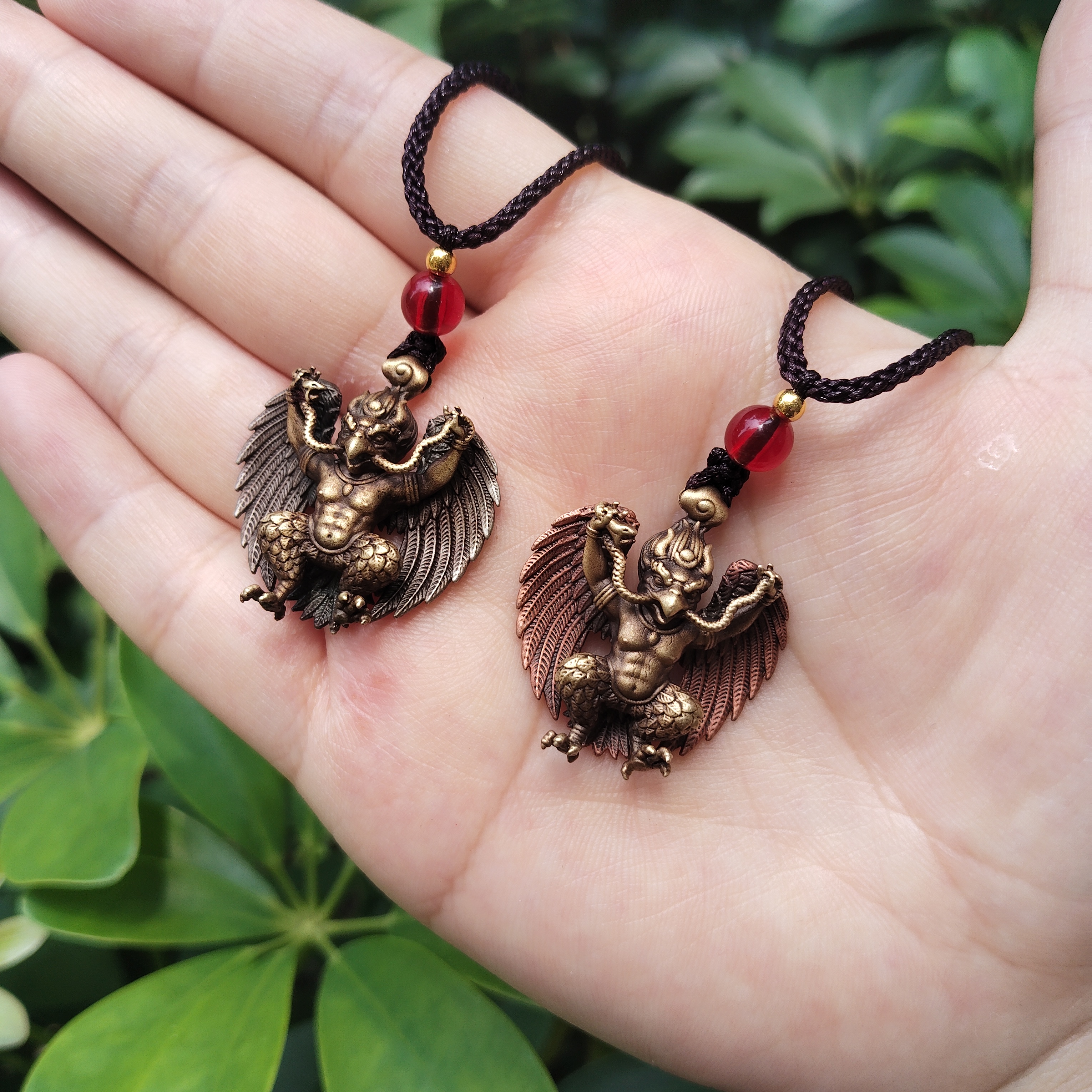 藏传密宗紫铜白铜做旧大鹏鸟吊坠男女款个性创意项坠挂件民族风