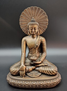 紫铜藏传密宗迦叶释迦牟尼佛像七寸家居工艺品摆件佛像25岁等身佛