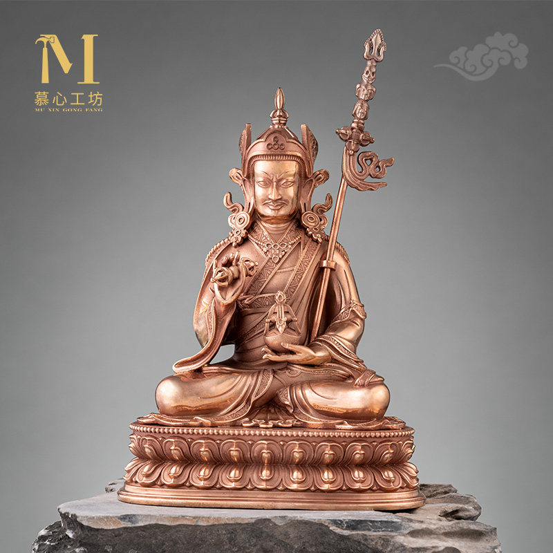 纯铜莲花生大士佛像莲师随身银小佛像摆件居家供奉