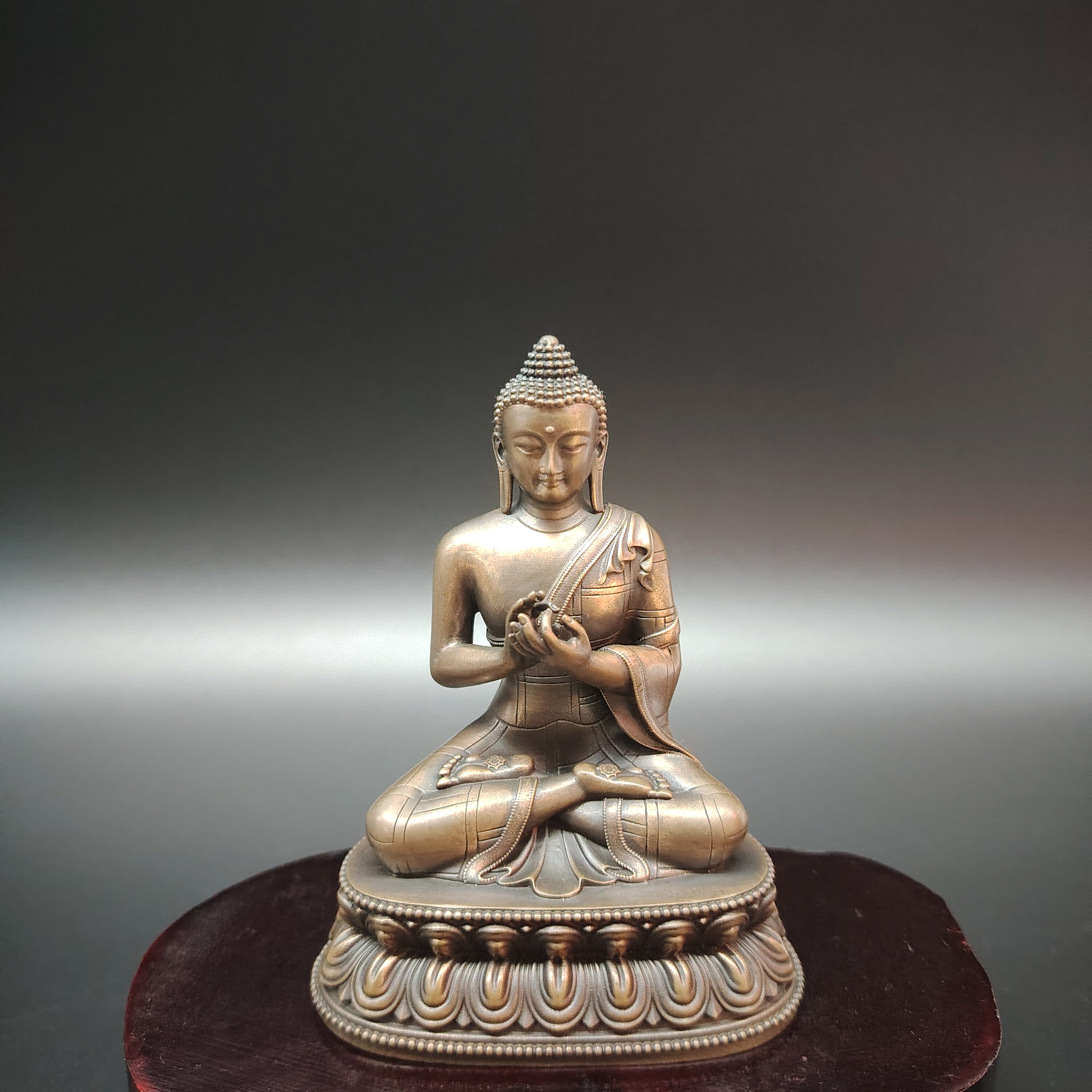 紫铜藏传五方佛佛像摆件三寸910cm大日如来铜像做旧家用佛堂供具