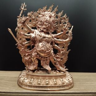藏式纯铜12公分马头金刚佛像护法神家居摆件佛堂寺庙供桌面车载