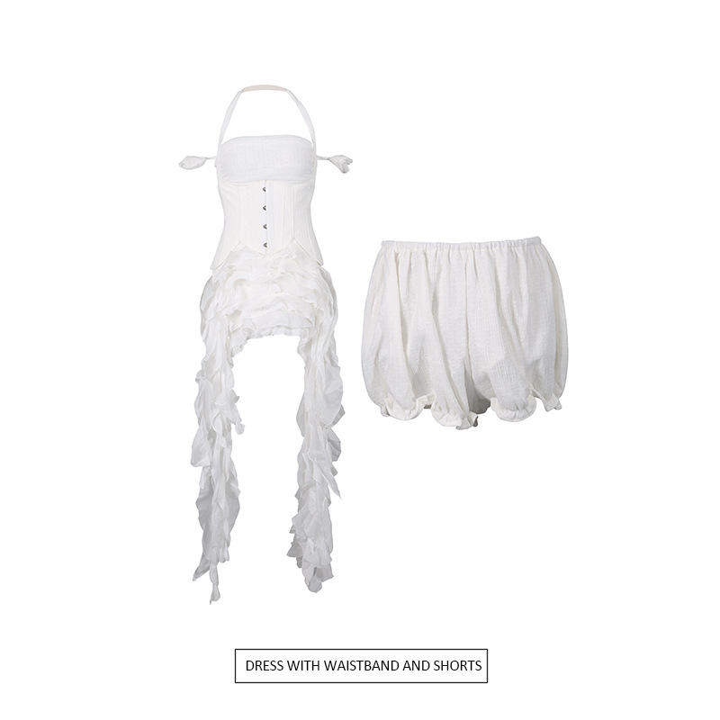 新款明星同款越南设计性感套装2025抹胸挂脖连衣裙纯色短裤配腰封,女装/女士精品,时尚套装,淘宝优惠券,粉丝福利购,淘宝优惠卷