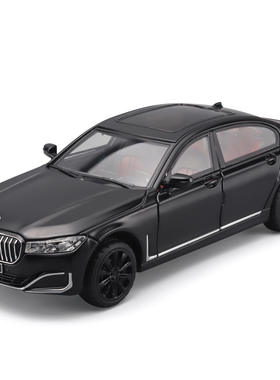 新款 1:24宝760LI声光前轮联动仿真精品轿车模型儿童玩具合金车
