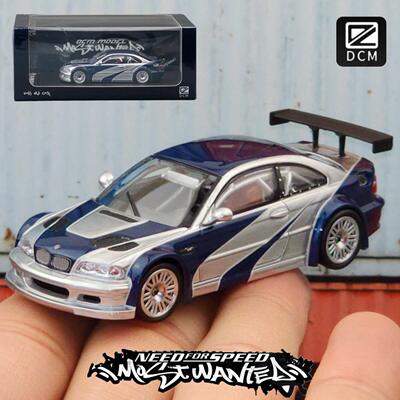 新款 DCM极品飞车1:64M3 E46 GTR赛车汽车微缩模型场景摆件男孩