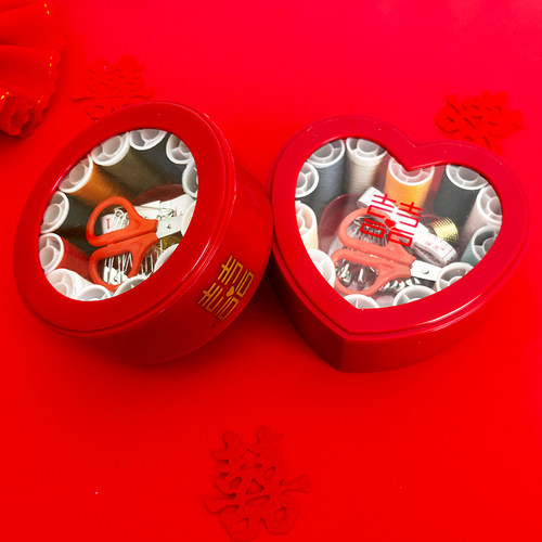 红色针线盒结婚用品大全陪嫁物品嫁妆女方娘家送新人便携式针线包