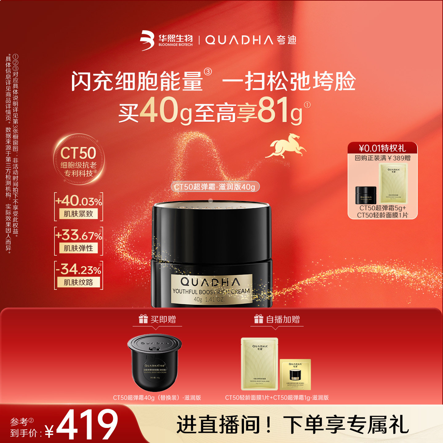 CT50超弹霜双重质地面霜抗皱紧致