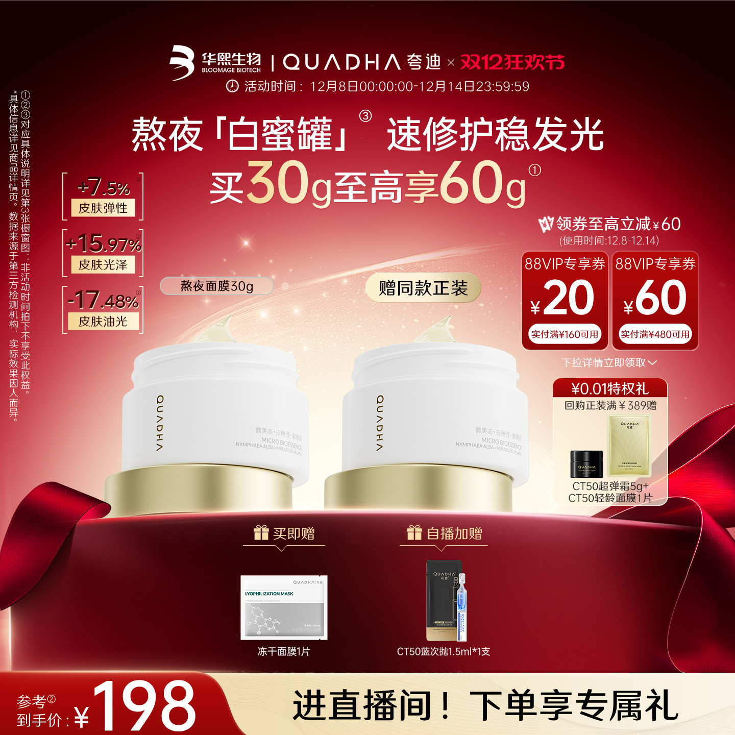 夸迪熬夜涂抹面膜紧致滋养