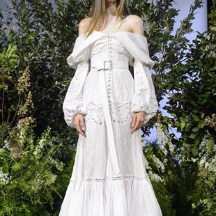 长款 灯笼袖 连衣裙女一字领 吊带抹胸单排扣 欧模外贸跨境2023夏季