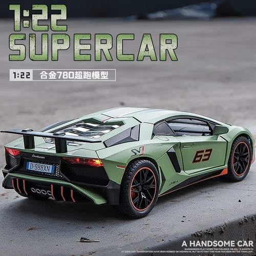 仿真1：22兰博#基尼LP780帕加尼合金跑车模型摆件儿童玩具