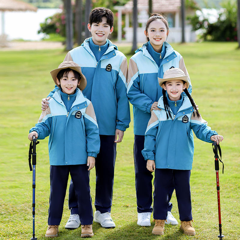 新款 小学生衣校服班服秋冬套装幼儿园园服儿童冬季冲锋衣三件套