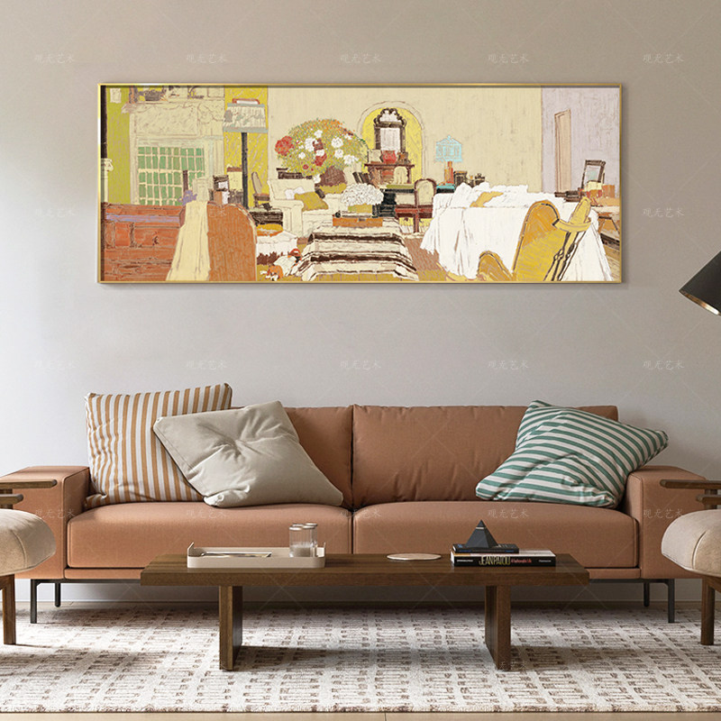 观无原作版画高连保《美好时光》客厅横版莫兰迪灰色调小众装饰画