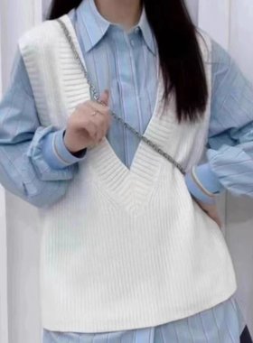 [商场同款】2024秋V领百搭学院风马甲背心5399678-4T21471-003