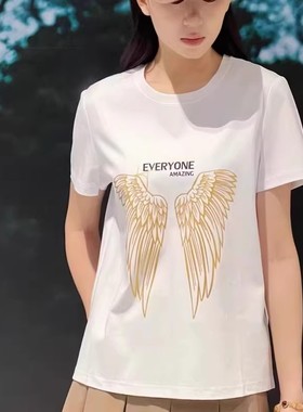 [商场同款]2025夏圆领天使之翼印花短袖T恤5300825-11209AB-001