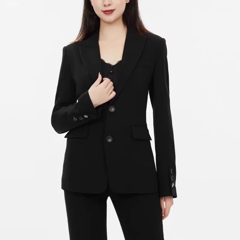 2025春双排扣西装外套女