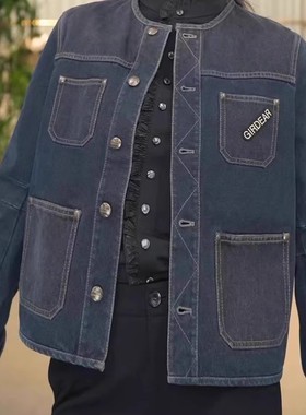 [商场同款】2025春新款复古休闲圆领牛仔短外套140008-4215321