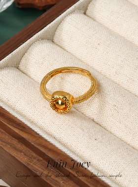 同款抽拉调节镀金精致百搭戒指女