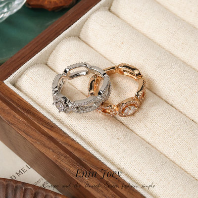 高版锆石镀金戒指女小众设计