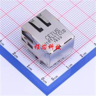 J1B1211CCD 以太网连接器(RJ45 RJ11) RJ45 弯插 带LED