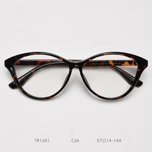 猫眼豹纹色眼镜女近视可配度数高级感大框显脸小防蓝光眼睛镜框男