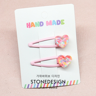 儿童可爱发夹女童侧边碎发bb夹宝宝爱心亮片发卡夹子头饰女孩发饰