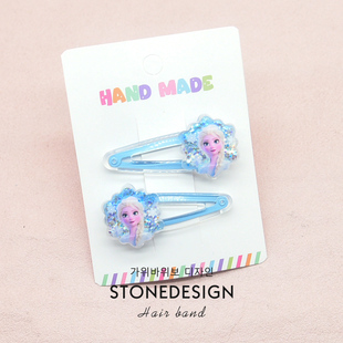 儿童冰雪奇缘发夹小女孩发卡女童可爱艾莎公主发饰宝宝不伤发夹子