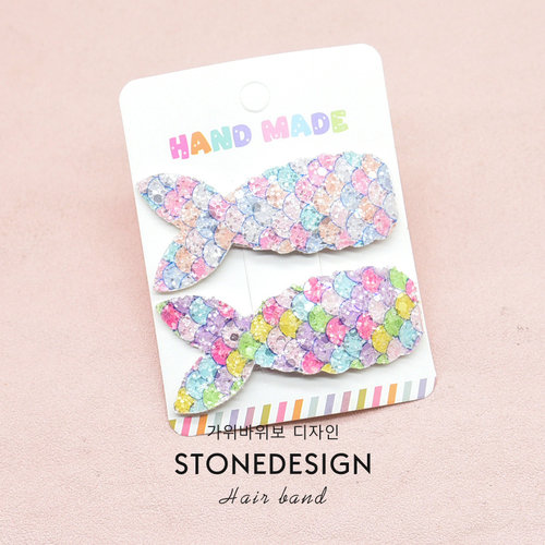 韩国甜美美人鱼公主亮片发夹