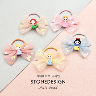 儿童蝴蝶结发绳发夹女童皮筋不伤发头绳宝宝发圈头饰白雪公主发饰