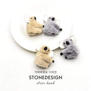 儿童可爱小考拉发夹女童秋冬抓夹网红侧边发卡头饰毛绒树袋熊夹子