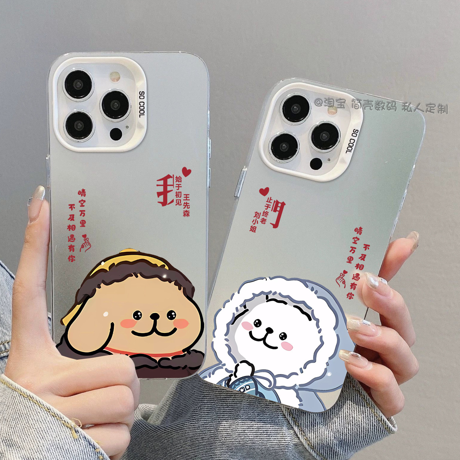 秋冬情侣手机壳苹果17姓氏定制16promax新款15plus定制13pro照片11玻璃12简约OPPOvivo任意机型
