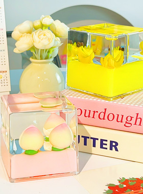 亚克力心卡通财神公仔水果桌面