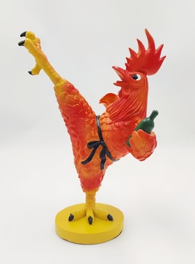 新品拉风醉酒功夫鸡树脂摆件客厅