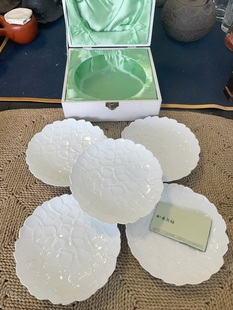 日本制 香兰社 盘子 碟子 浮雕 壶承 da-a-71