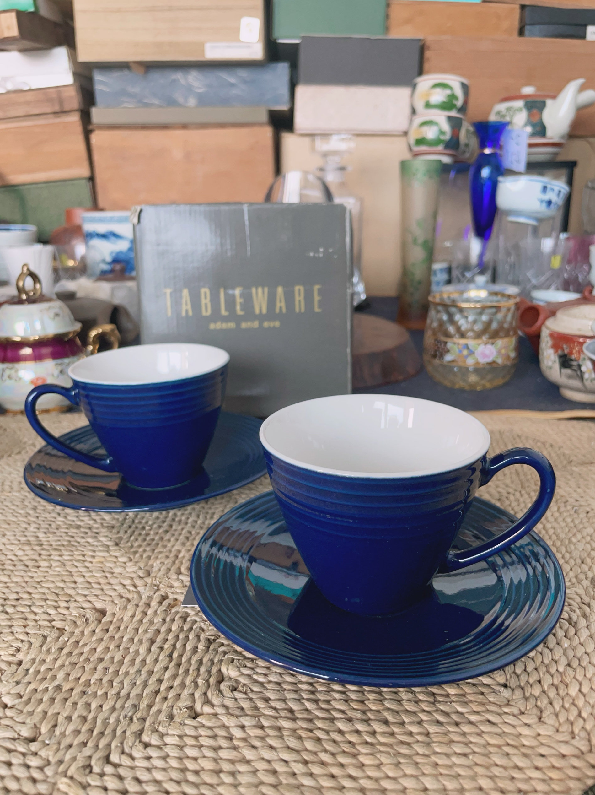 日本制 亚当与夏娃 咖啡杯 红茶杯 二杯二碟 2-440