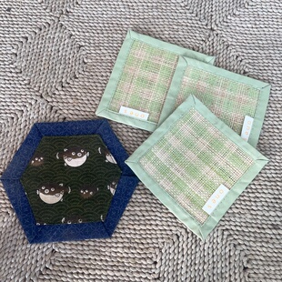 日本制 杯垫 布制 编织 1-239