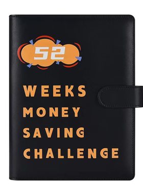 A5 PU 52weeks money saving challenge book set cash organizer