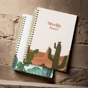 hard cover A5 2025calendar English daily weekly planner book