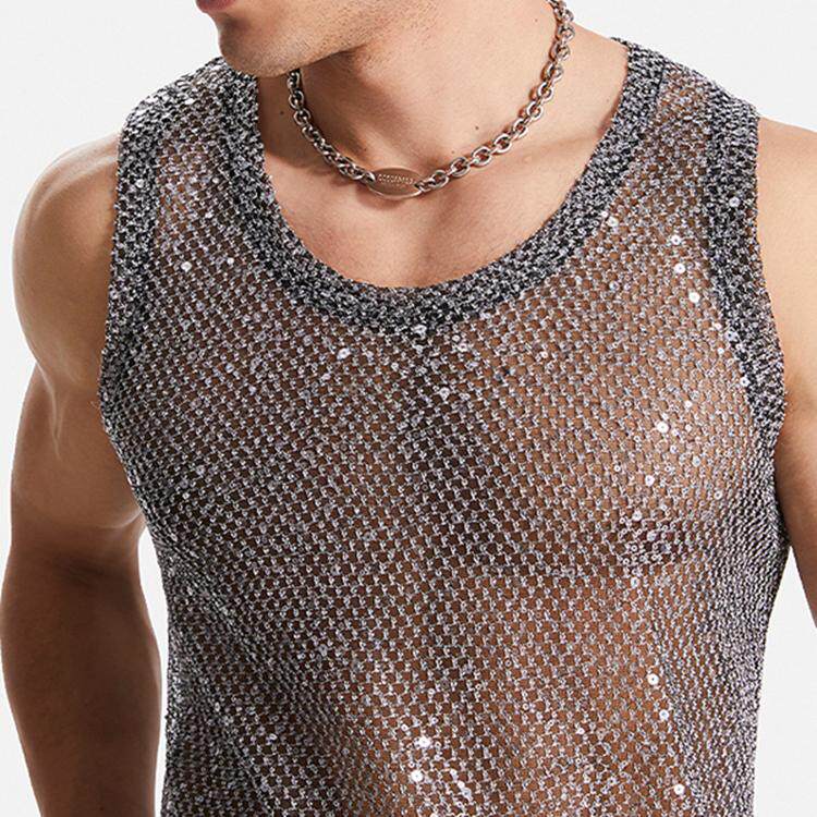 Men's vt欧美男士镂空亮