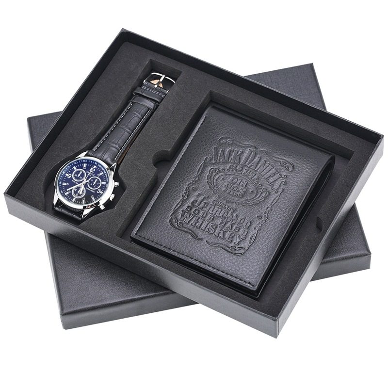 Wristwatch wallet cufflink ballpoint pen Gifts Set for men